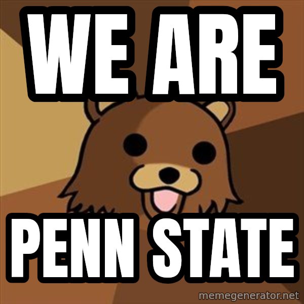 Pedobear meme: WE ARE / PENN STATE