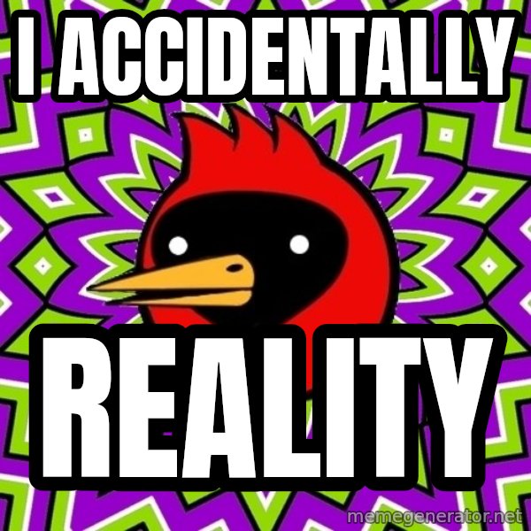 Omsk Crow meme: I ACCIDENTALLY / REALITY