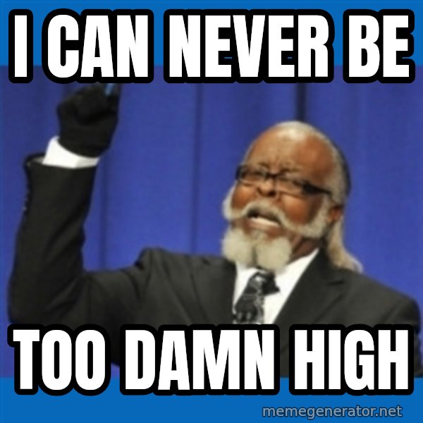 Rent Is Too Damn High meme: i can never be / too damn high
