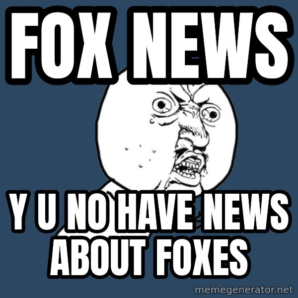 Y U No meme: fox news / y u no have news about foxes