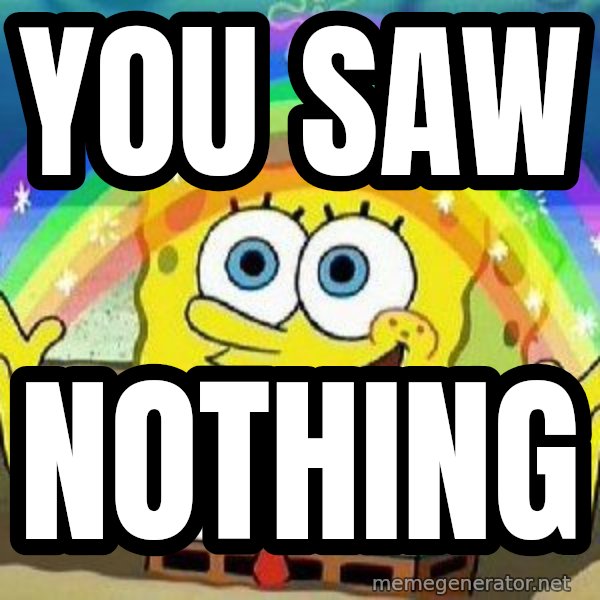 Imagination meme: YOU SAW / NOTHING