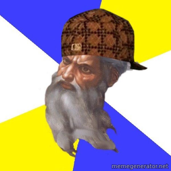Scumbag God meme template