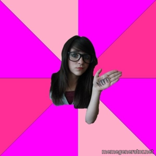 Idiot Nerd Girl meme template